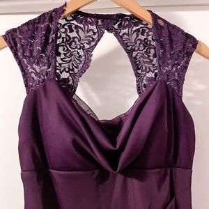 Formal deep purple floor length gown